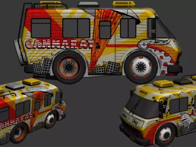 cartoon car vehicle 3d game ready model Low-poly 3D model-011 Low-poly 3D model