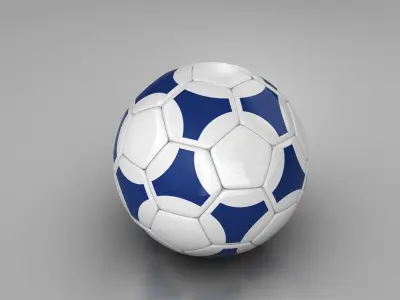 Soccerball blue white Low-poly 3D model