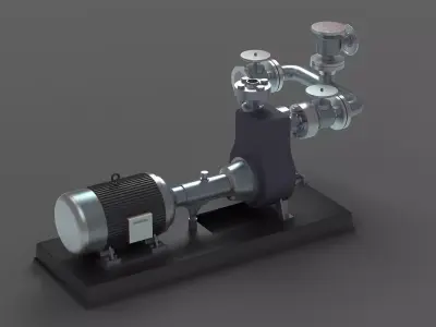 pump pumping centrifugal power fluid water engine 3D model