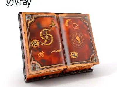 Ancient Grimoire D Model Pack Low-poly 3D model