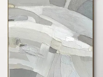 Plaster two square photo frames 52 Low-poly 3D model