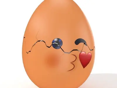 Egg Cracked Emoji N022 Low-poly 3D model