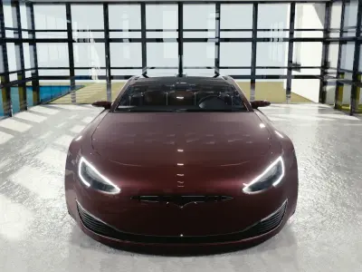 BLENDER EEVEE Brandless Sports GT shooting brake Low-poly 3D model