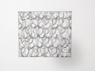 modern panel wall decor set wall relief mural CNC 77  3D model