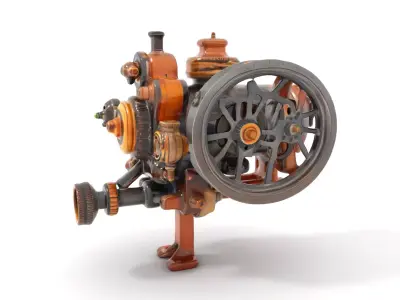 Steampunk Engine Decor Model Pack Low-poly 3D model