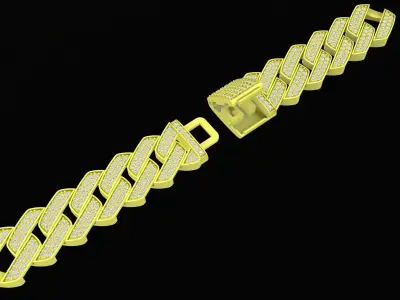 Luxury Cuban Link Pave Diamond Bracelet for Men 4137 3D print model