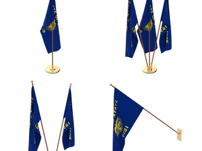 Oregon Flag Pack 3D model