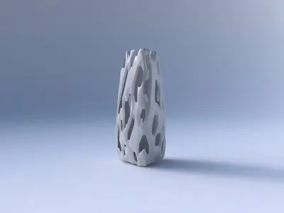 Vase triangle with faceted cuts 3D print model