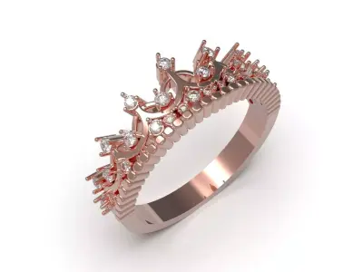 Womens Jewelry crown design cad Ring model jr00311 3D print model