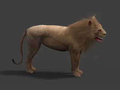 low poly Lion 3D model