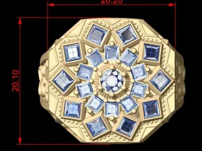 Luxury Men Artistic Ring 3D print model