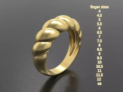 Croissant ring 3D print model