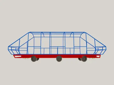  Electric trailer Low-poly 3D model