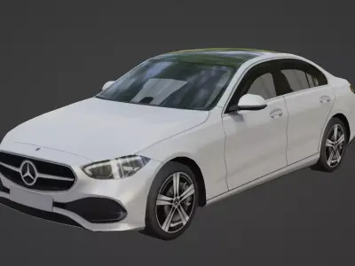 Lowpoly Mercedes Benz C200 Low-poly 3D model