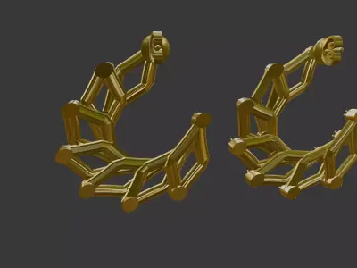 3D Printable Earring And Chain Set-8 -Handmade Gift - DIY model 3D print model