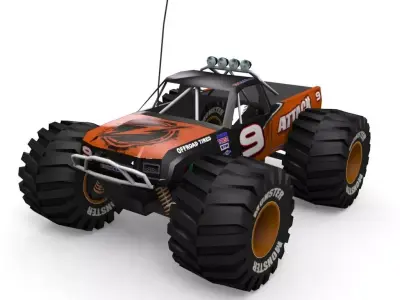 Game Ready RC Monster Truck Low-poly 3D model