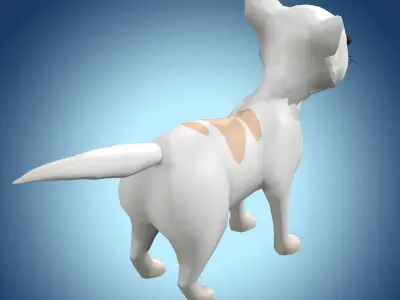 Cartoon Cat Low-poly 3D model