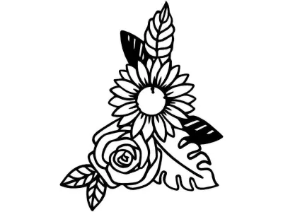 Flower 2D Wall Decoration  3D print model