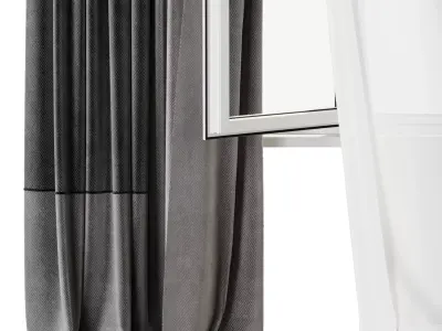 Curtains when open window 08 HBH 3D model