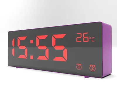CLOCK PURPLE RED Low-poly 3D model