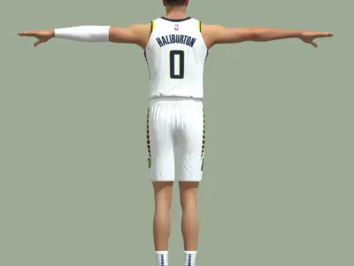 T-Pose rigged Tyrese Haliburton Indiana Pacers  3D model