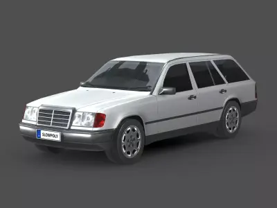 Mercedes-Benz E-Class W124 Low-poly 3D model