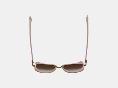 Fernanda Sunglasses in Antique Rose with Polished Gold Low-poly 3D model