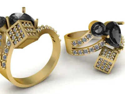 Stylish Wedding Daimond Ring 3d Pdel 3D print model