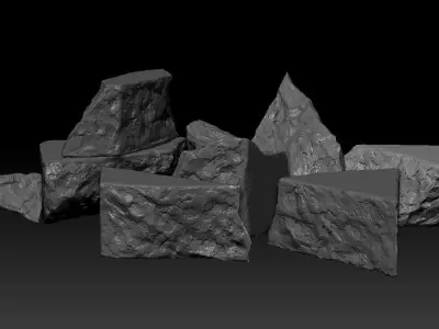 Free High Poly Destroyed Concrete Rubble Free 3D model