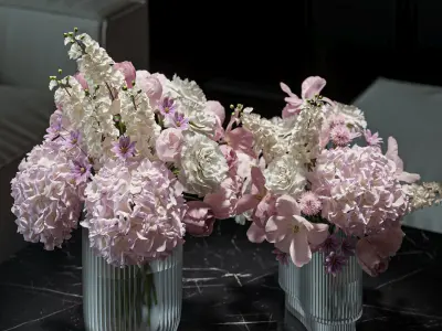 Flower Set 047 Pink flower 3D model