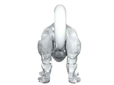 Robot Panther sci fi Low-poly 3D model