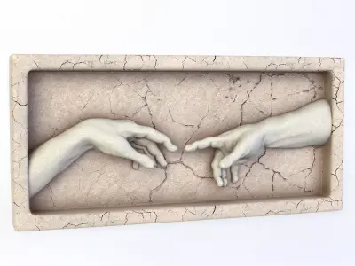 The Creation of Adam Bas-Relief 3D model