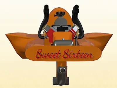 Drag Boat - Sweet Sixteen - High Poly 3D model