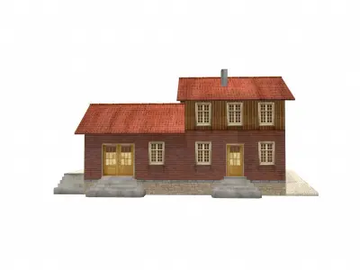 Old House Low-poly Free low-poly 3D model