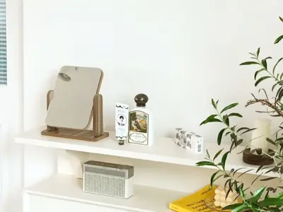 Classic Wood Desk Mirror Solid Wood 3D model