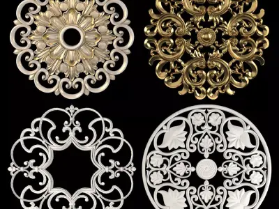 Decorative Wall Rosettes 09 3D model