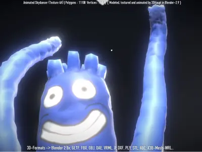 Skydancer with Animation Low-poly 3D model