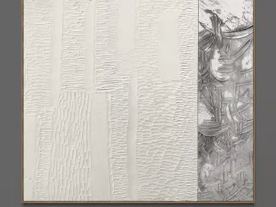 Plaster two square photo frames 66 Low-poly 3D model