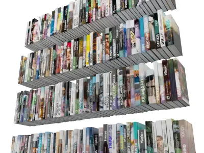 Books 150 pieces 1-7-1 Low-poly 3D model