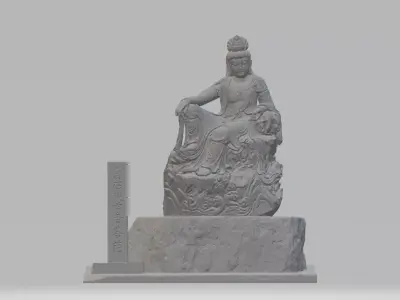Guanyin Bodhisattva Buddha Statue 3D print model get