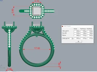 French pave Ring 3D print model