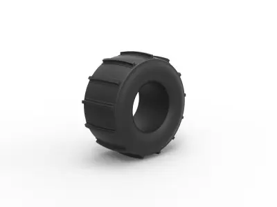 Dirt dragster rear tire 11 Scale 1 to 25 3D print model
