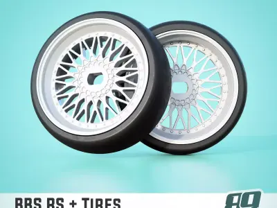 BBS RS wheels set for RC drifting wltoys miniz - multi offset 3D print model