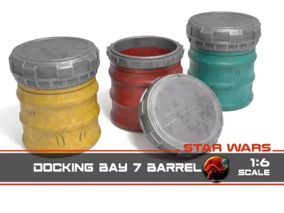 Docking Bay 7 Barrel 1-6 scale Hottoys Free 3D print model
