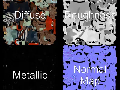 Zombie Pirate Character Model  Rigged and Animated Low-poly 3D model