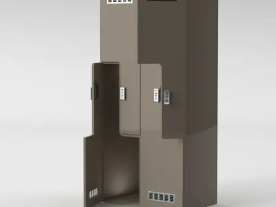 Locker Cabinet with Electronic Lock - Kale Kilit Style European Low-poly 3D model