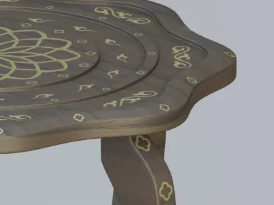 Oriental end table 3D model