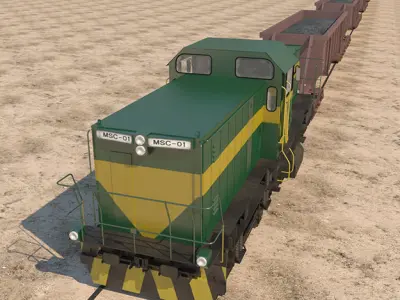 Train with hopper car 3D model