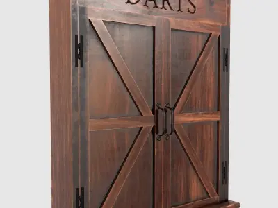 Dartboard Cabinet Low-poly 3D model