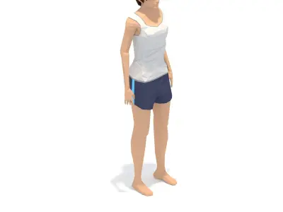 Pyramid 2  Yoga Exercise Woman Animation Low-poly 3D model